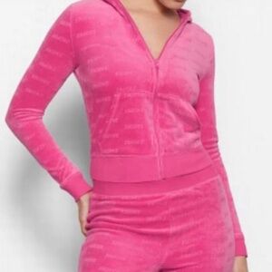 SKIMS Logo Velour Hot Pink S Tracksuit Limited Edition INCLUDES JACKET AND PANTS